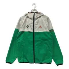 中古 メンズ ルコックスポルティフ le coq sportif ウィンドブレーカー M 緑×白 グリーン×ホワイト フルジップ フード付き