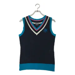 中古 レディース パーリーゲイツ PEARLY GATES ベスト 1(M) 紺 ネイビー Vネック