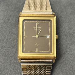 稼働 ラドー ダイヤスター クォーツ レクタンギュラー ブラック文字盤