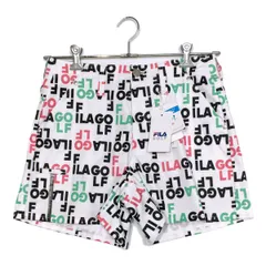 未使用品 レディース フィラゴルフ FILA GOLF ショートパンツ L 白×マルチ 裏地付き