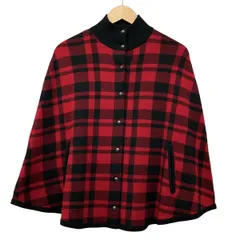 POLObyRalphLauren(ポロラルフローレン) ポンチョ サイズL / XL レディース美品  - レッド×黒 チェック柄/春/秋