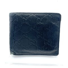 希少✨ GUCCI グッチ マネークリップ GG シマレザー 二つ折り ブラック