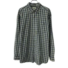 L.L.Bean 長袖 チェックシャツ XL グリーン マルチカラー ボタンダウン エルエルビーン チェック柄 胸ポケット コットン 春物 a804-5208