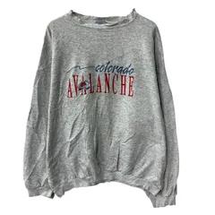 USA製 LOGO 7 プリントスウェット トレーナー 2XL グレー プルオーバー ビッグサイズ ビックプリント ロゴ刺繍 トップス 秋物 a804-5233