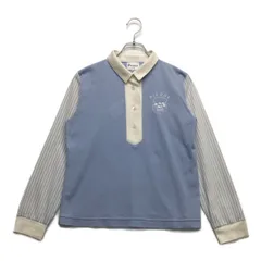 中古 レディース ピッコーネクラブ PICONE CLUB 長袖ポロシャツ 3(LL) 水色系 薄手 ストライプ