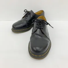 Dr.Martens ドクターマーチン 3ホール シューズ 革靴 3EYE SHOE 1461 イエローステッチ シンプル メンズ UK8 ブラック 靴 DF18666■