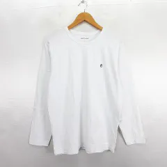ハッシュパピー Hush Puppies Tシャツ カットソー 長袖 丸首 ロゴ 刺繍 コットン L ホワイト ※EKMのサムネイル