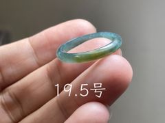 L17-62 氷糯種 黄翡翠 19.5号 青色 グアテマラ産 A貨 本翡翠 くりぬき