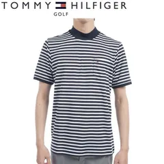トミーヒルフィガー ゴルフ メンズ エッセンシャル 半袖モックネックシャツ TOMMY HILFIGER  THMA515 2025年春夏モデル ホワイトネイビー(91)