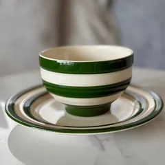 【リクエストご予約品】コーニッシュウェア｜グリーン｜ライスボウル｜サイドプレート｜セットのサムネイル