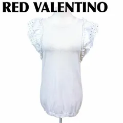 RED VALENTINO 半袖ロングトップス 袖パンチングレース ホワイトのサムネイル