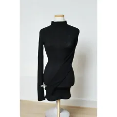 新品 ロング タートルネック モックネック ハイネック ニット ONE PIECE