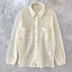 CLANE メッシュ 長袖 ポロシャツ ホワイト 1 - メルカリ