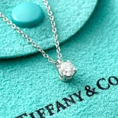 ティファニー 美品 0.3ct ソリティア ダイヤモンド ネックレス OB3fe 