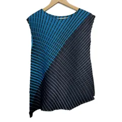 PLEATS PLEASE(プリーツプリーズ) チュニック サイズ3 L レディース美品  黒×ライトブルー×ダークグレー プリーツ