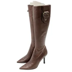 DIANA ロングブーツ 茶色 24cm ピンヒール9cm フルサイドジップ