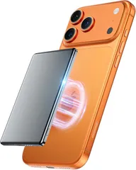 KEEZING 超薄型 モバイルバッテリー MagSafe対応 軽量 小型 8000mAh ワイヤレス充電器 マグネット式 15W急速充電 PSE認証済み iPhone 17/16/15/ 14/ 13/ 12シリーズ (ガンメタル)