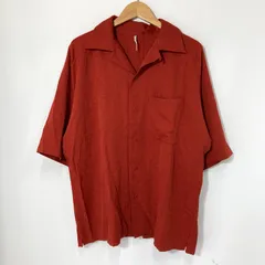 m's braque エムズブラック ダイヤ柄ジャガード オープンカラーシャツ 191306 半袖 コットン 総柄 カジュアル メンズ サイズ38 Mサイズ相当 レッド トップス A16223◆のサムネイル