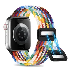 バンド Apple Watch 41/40/38mm 用 交換ベルト 編み 腕時計バンド Apple Watch Series 9 41mm 対応 弾力性 ベルト ナイロン 編み込み 磁気吸着式バックル スポーツバンド メンズ レディース 時計バンド スマート