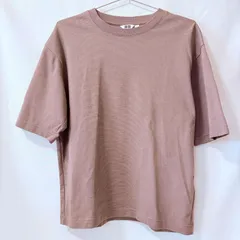 UNIQLO U AIRism エアリズムコットンオーバーサイズT ボーダー 5分袖 M ブラウン