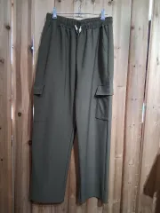 カーキ色 カーゴ ジョガー トレーナー パンツ