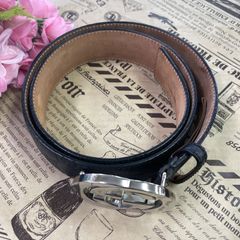 美品 グッチ シマ インターロッキングG レザー ベルト 95 114984
