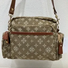 1108　russet ラシット　ショルダーバッグ　ブラウン　ベージュ　モノグラム　ナイロン　レザー　小さめ　ミニ　レディース　ポケット多数　カジュアル　シンプル　きれいめ