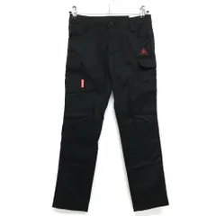 【美品】ルコックゴルフ カーゴパンツ 黒×ライトグリーン ヒッププリント コットン混  レディース 7(S) ゴルフウェア le coq sportifのサムネイル