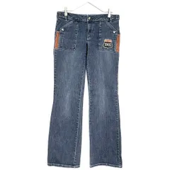 HARLEY DAVIDSON ハーレーダビッドソン ブーツカット デニムパンツ ブルー(レディース 8)中古 古着 X7805のサムネイル