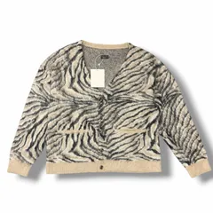 参考上代33000円 未使用 F-LAGSTUF-F MOHAIR CARDIGAN (ZEBRA) モヘヤカーディガン ニット フラグスタフ FS1813 イエロー L （13547M）のサムネイル