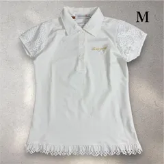 美品　le coq sportif ルコックゴルフ　カットワークレース　ポロシャツ　ホワイト　Ｍサイズ　L0170