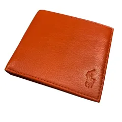 ポロ ラルフローレン レザー 二つ折り 財布 ロゴエンボス オレンジ POLO RALPH LAUREN【AFI4】のサムネイル