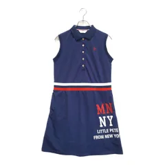 中古 レディース マンシングウェア Munsing wear ワンピース L 紺 ネイビー  ノースリーブ ロゴ