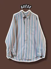 105/ ゲス ストライプ オーバーサイズシャツ /0408