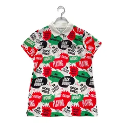 中古 レディース ジャックバニー Jack Bunny!! 半袖ポロシャツ 2(L) 白×マルチカラー 総柄