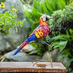 インコ カラフル オブジェ 書斎 キャビネット 極彩色 スタンド1 - メルカリ