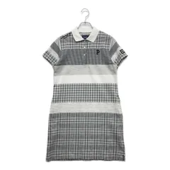 中古 レディース パーリーゲイツ PEARLY GATES ワンピース 1(M) 白 ホワイト 半袖  チェック ボーダー