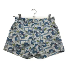 中古 レディース アンパスィ and per se ショートパンツ M 白×水色  ホワイト×ブルー 総柄