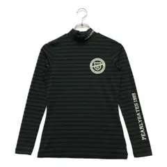 中古 レディース パーリーゲイツ PEARLY GATES 長袖シャツ 0(S) カーキ×黒 ハイネック インナー ボーダー