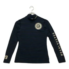 中古 レディース パーリーゲイツ PEARLY GATES 長袖シャツ 0(S) 紺×黒 ハイネックインナー ボーダー