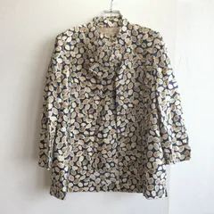 美品✨ インポート アンド セレクト import ＆ Select セットアップ アンサンブル トップス インナー 総柄 長袖 半袖 重ね着 レイヤード 丸首 ハイネック ラウンドネック フロントボタン ゆったり 上品 婦人服 装飾ボタン 鈴ボタンのサムネイル