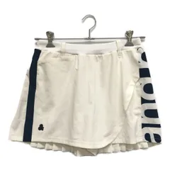 中古 レディース アンパスィ and per se スカート風ショートパンツ L 白 プリーツ ウエストゴム