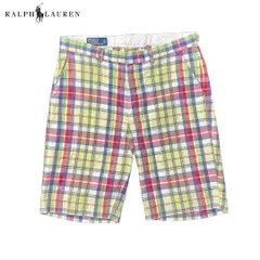 USA 古着 Polo by Ralph Lauren ポロ バイ ラルフローレン マドラスチェック ショーツ ハーフパンツ W33 半ズボン CE0203