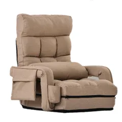 座椅子 リクライニング 14段ギア リクライニングチェアー ファブリック 座イス おしゃれ 椅子 チェアー いす イス コンパクト【コーヒー】 組立 1年保証付き