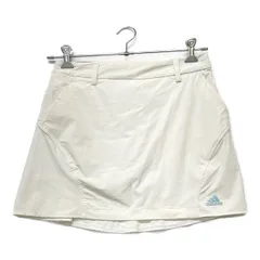 中古 レディース アディダス adidas スカート L  白  ホワイト 一体型インナーパンツ付き