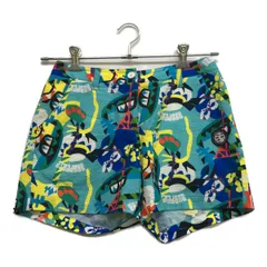 中古 レディース アンパスィ and per se ショートパンツ S 水色×マルチカラー 薄手 総柄