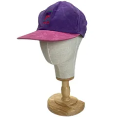 【中古】　FILA　ベースボールキャップ　帽子　バイカラー　ベロア　ワンポイント　ブランドロゴ　刺しゅう　6パネル　日本製　古着　/1920のサムネイル