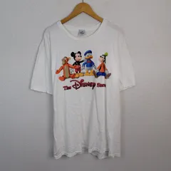 90s The Disney Store ディズニーストア Tシャツ キャラクタープリント ホワイト Lサイズ メンズ 古着 レトロ アメカジ