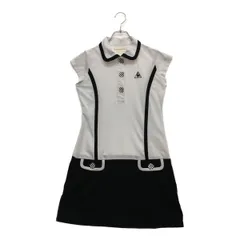 中古 レディース ルコックスポルティフ le coq sportif ワンピース M 白×黒 半袖ポロワンピース