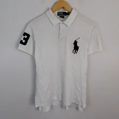 Polo by Ralph Lauren ポロバイラルフローレン ポロシャツ デカロゴ ホワイト Lサイズ メンズ 古着 ストリート スポーツMIX